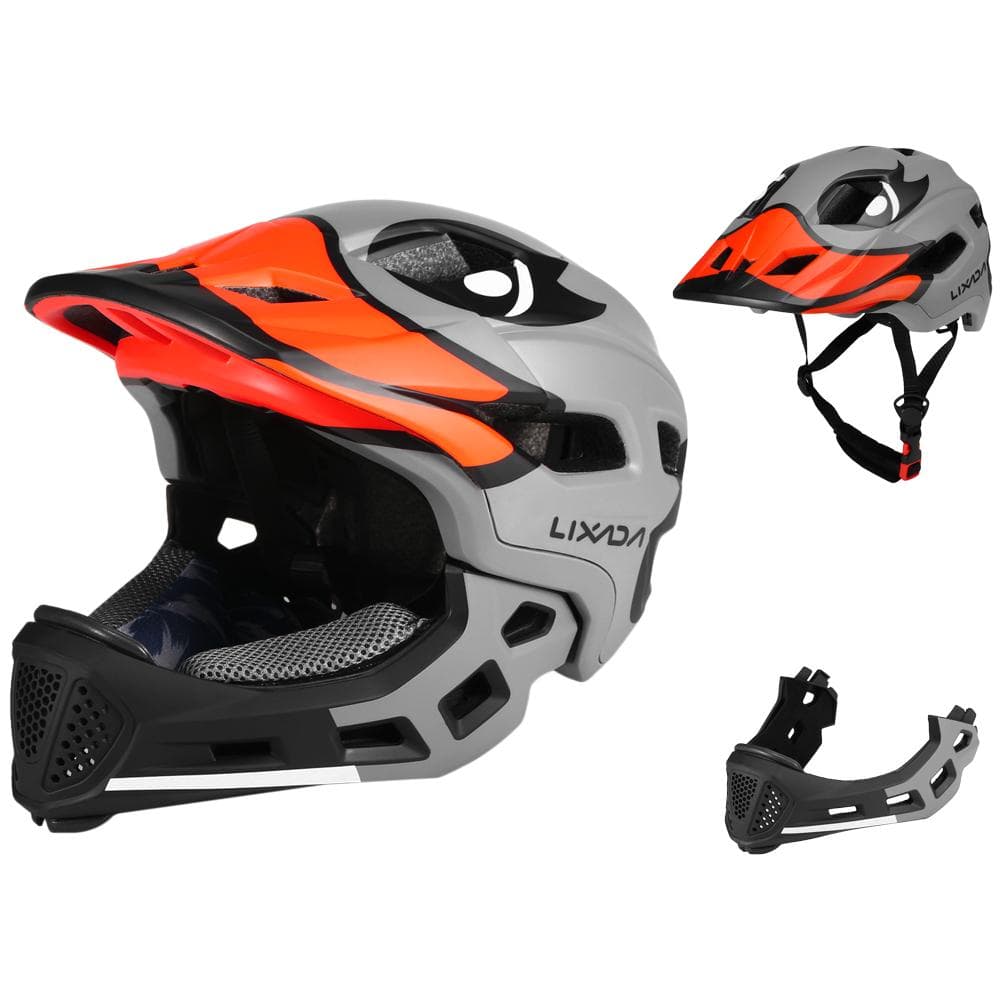 Lixada Kids Detachable Full Face Helmet Children Sports Safety Helmet for Cycling Skateboarding grey