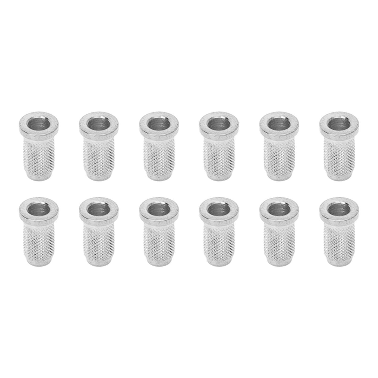 12PCS Guitar Bridge Body Through Ferrules Replacement Metal Electric Guitar String Bushings Gold silver