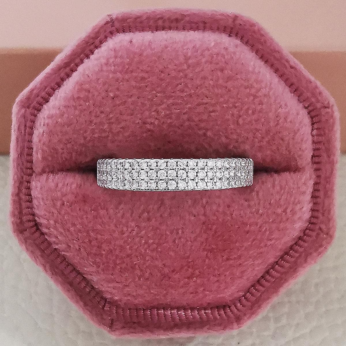 Silver Creative Fashion Ring with Micro-Inlay for Women (R721) Size 8 white