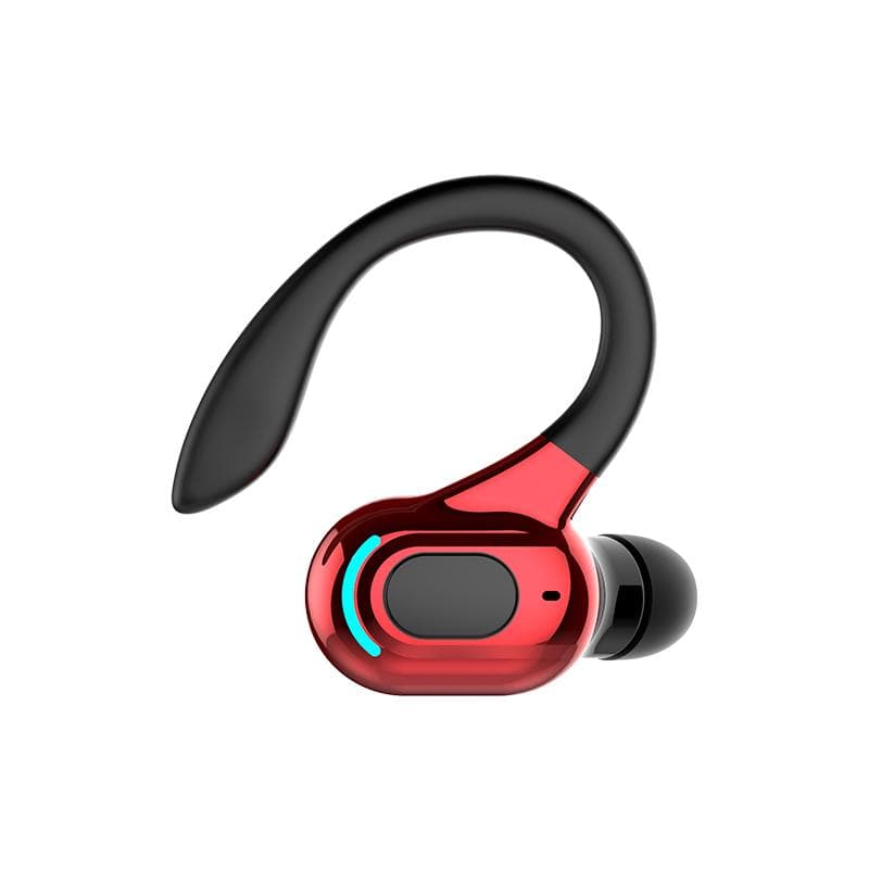 VAORLO Bluetooth 5.2 Wireless Earphone Ear Hook Single Mini Business Headphone HIFI Bass Noise Cancelling Sports Gaming Earbuds red