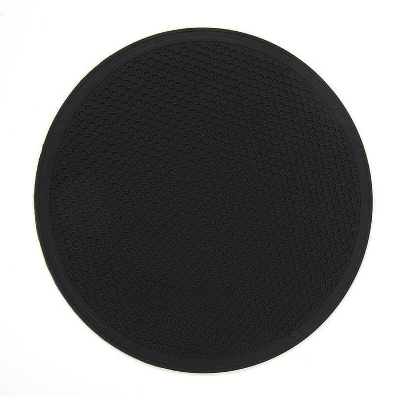 Large Silicone Mat Coaster Heat Resistant Placemat Honeycomb Nonslip Pot Holder Table Mat Round Cup Mat Kitchen Accessories black