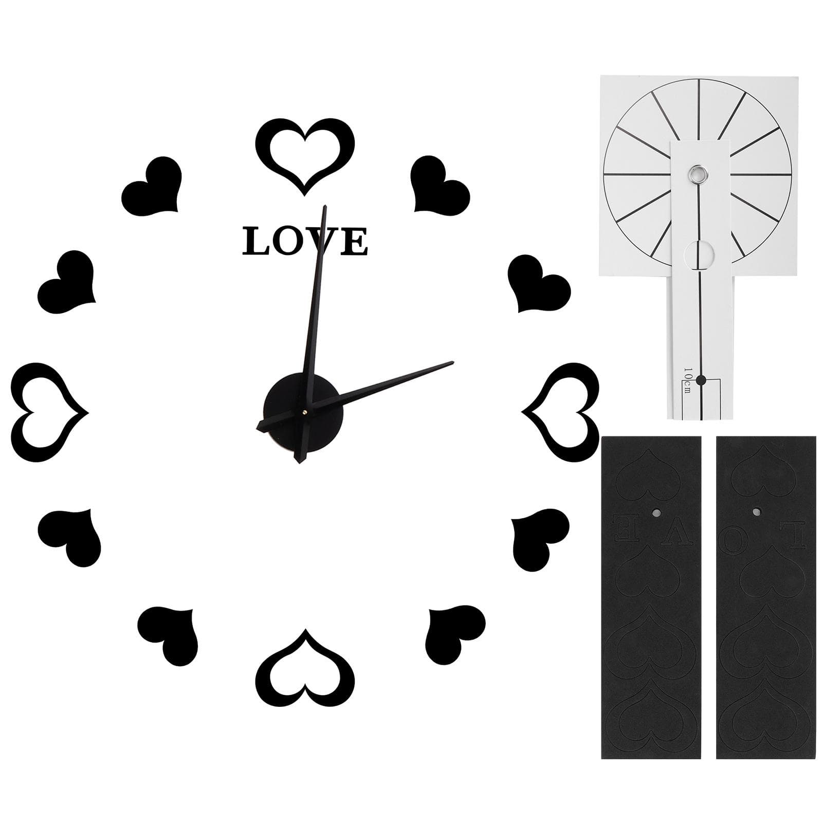 Innovative DIY Wall Clock Acrylic Mirror Surface Wall Sticker Clock for Home DecorationBlack black