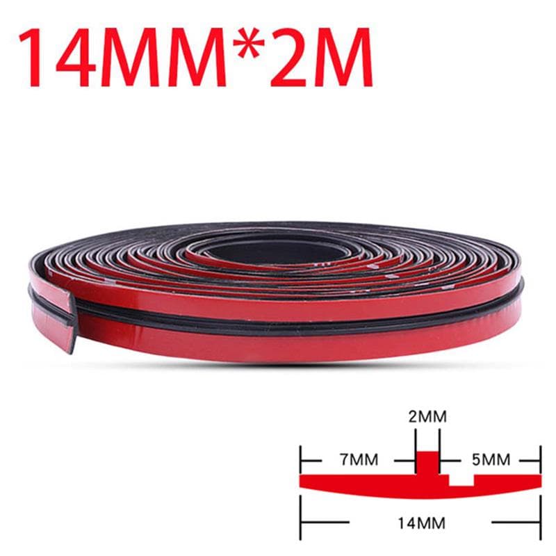 14/19mm Car Seal Strips Automobiles Seal Protection Door Edge Windshield Roof Rubber Sealing Strip Noise Insulation Car Styling 14mm * 2m black
