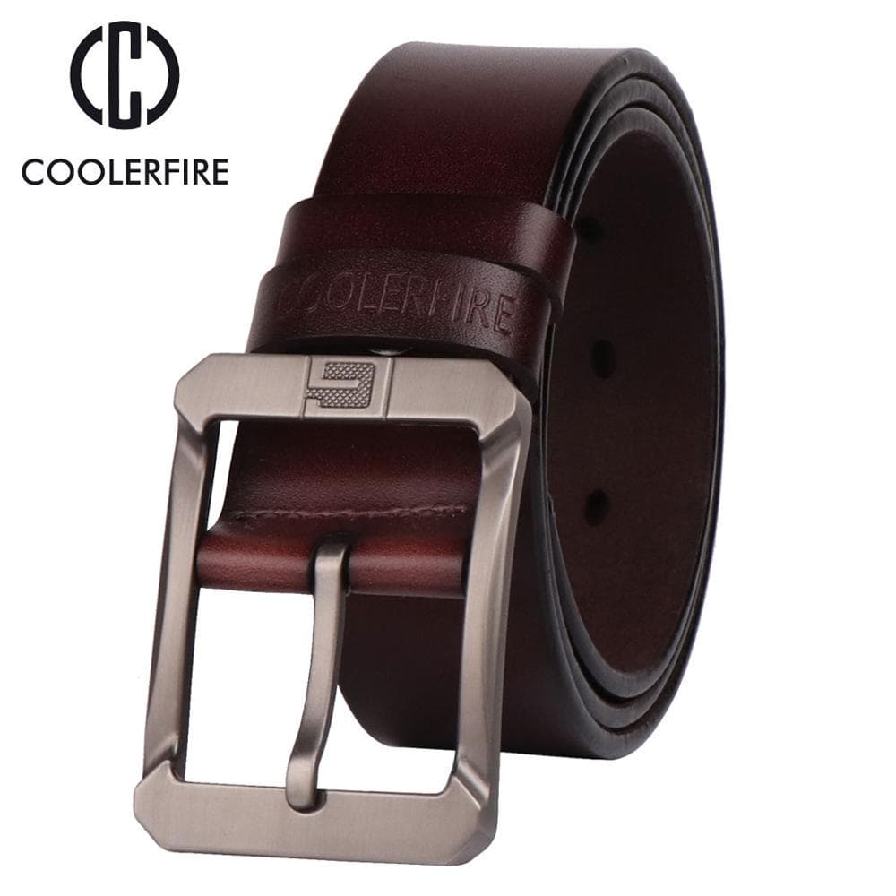 Genuine Leather Belts for Men Brand Male Jeans Cowboy Mens Belt Luxury DesignerLeather Belt 115cm brown