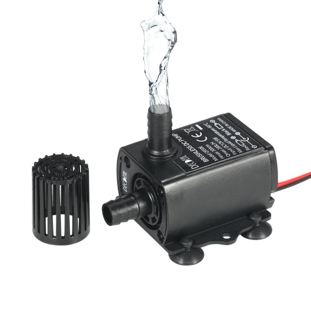 Decdeal DC12V 5W Ultra-quiet Mini Brushless Water Pump Waterproof Submersible Fountain black