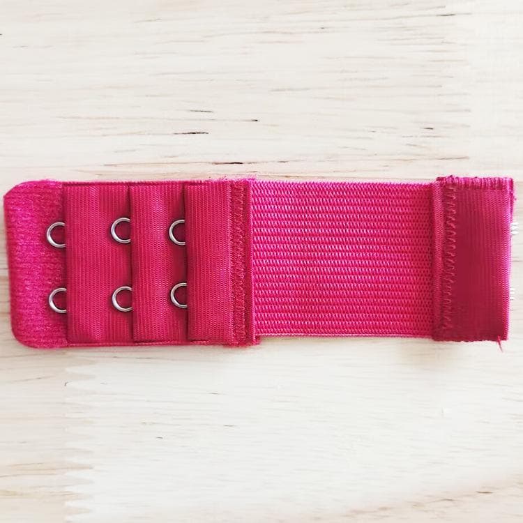 Stainless Steel Double Hook Bra Extender, Three Rows Elastic Extension. Three Rows Two Buckles Elastic