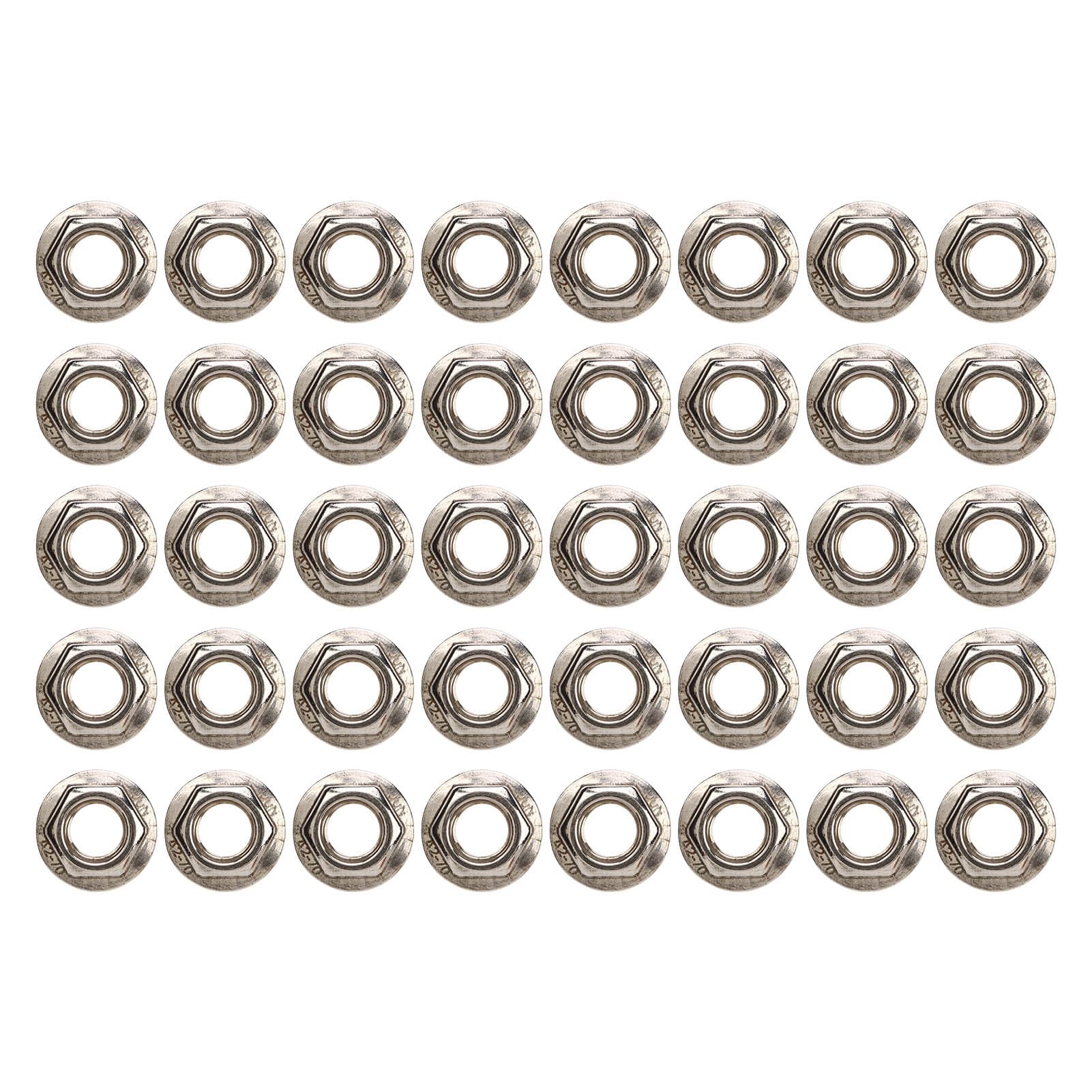 40pcs M10x1.25mm Hxagonal Flange Nuts Stainless Steel Rust Resistant Fine Flange Nut Set