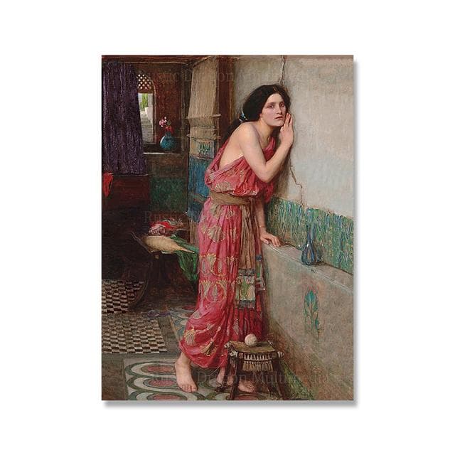John William Waterhouse Vintage Wall Art Poster Magic Circle Witch Canvas Painting Print Jason and Medea Picture For Home Decor No Frame 40*60cm