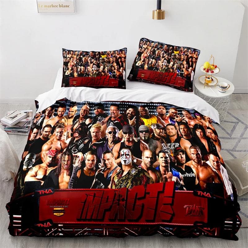 WWE EAW Bedding Set Single Twin Full Queen King Size Wrestling Game Bed Set Aldult Kid Bedroom Duvetcover Sets 3D Print 135x200cm 2pcs