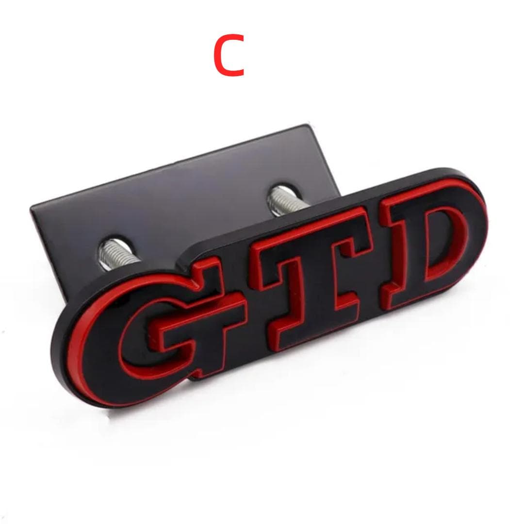 1PCES 3D Metal Car Front Grill GTD Logo Rear Trunk Golf  Emblem Badge For V/olkswagen V/W G/olf 4 5 6 7 7 MK4 MK5 MK6 MK7 MK8 Grille c