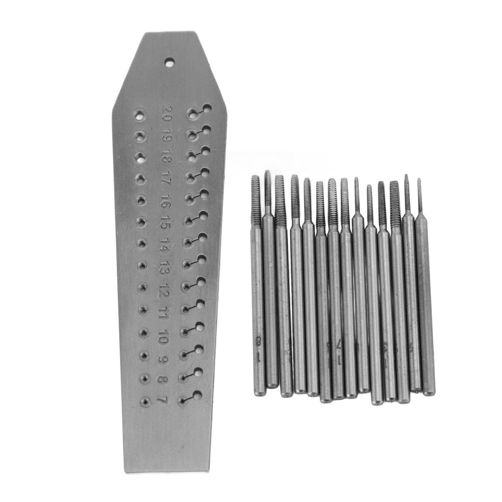 14pcs Tap and Die Set 0.7mm-2mm Jewellers Watchmakers Tap Die for Jewelry Making Watch Repair