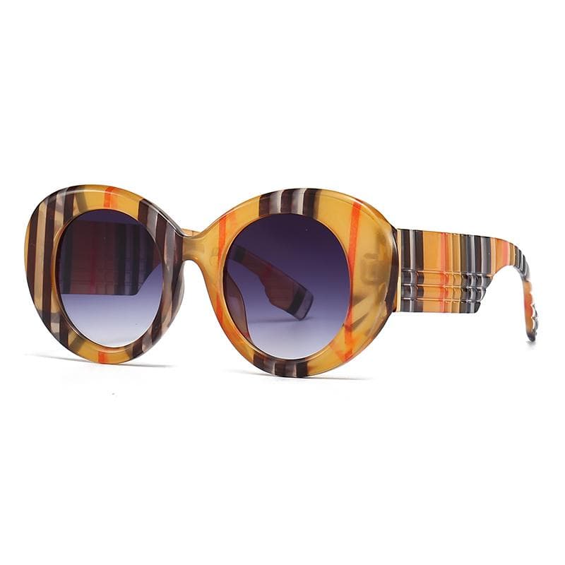 Large Frame Round European American Street Style Ins Colorful Sunglasses Trendy Retro Catwalk Fashion Eyewear