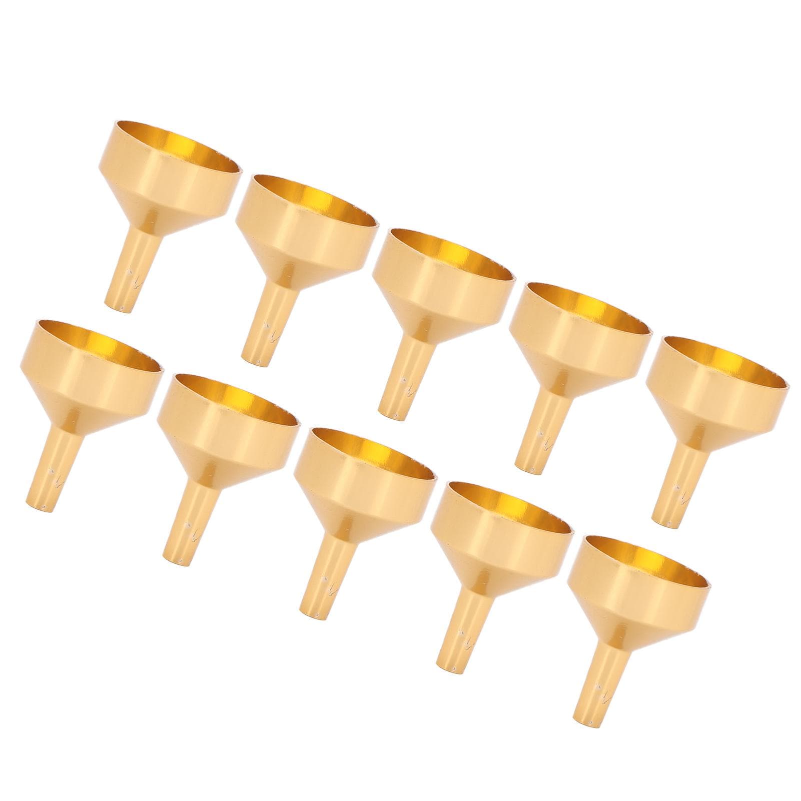 10pcs Metal Small Funnel Mini Aluminum Alloy Funnel for Filling Bottles and Transferring Cosmetics