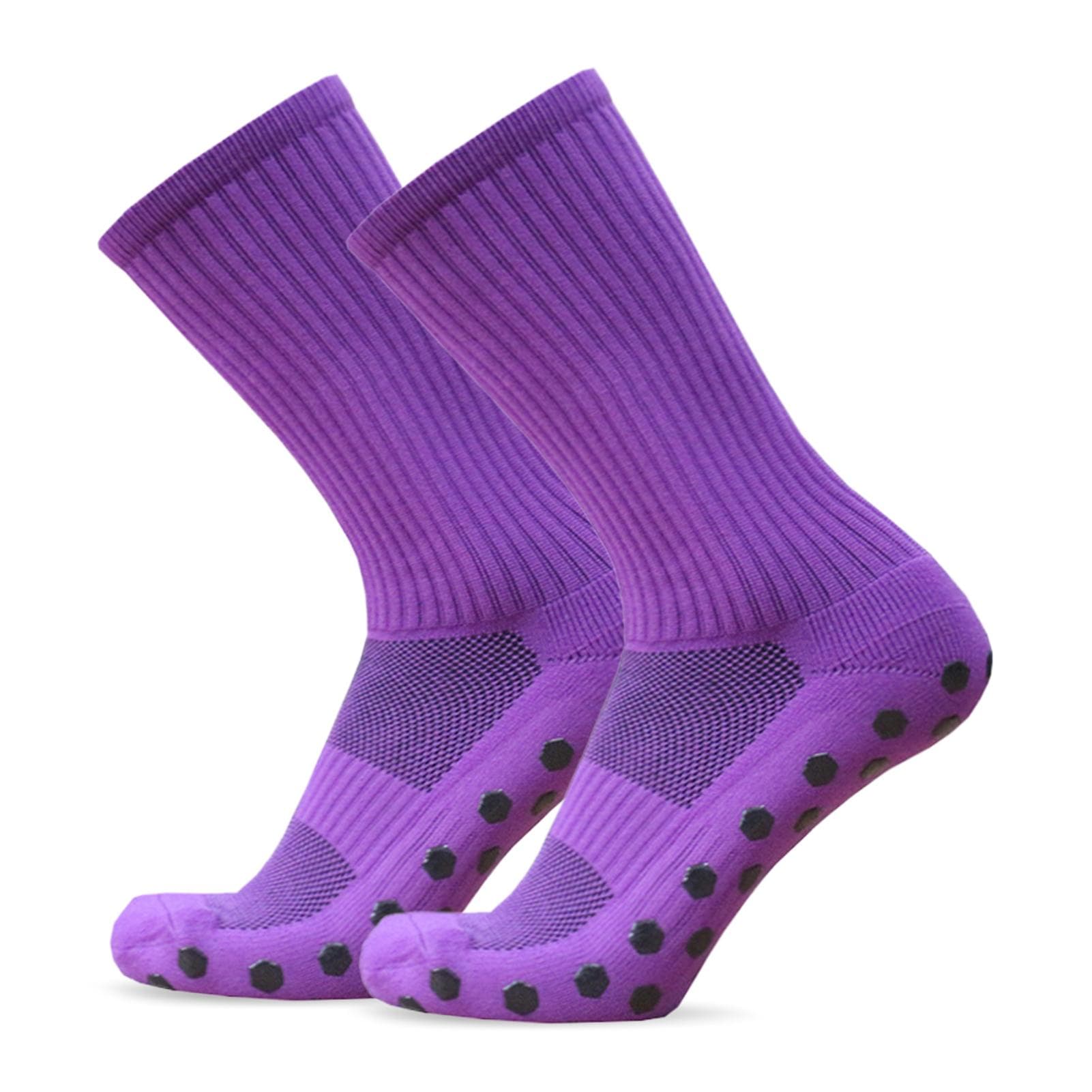 1 Pair Anti Slip Soccer Socks Team Sports Socks Outdoor Fitness Breathable Quick Dry Socks 1 Pair purple