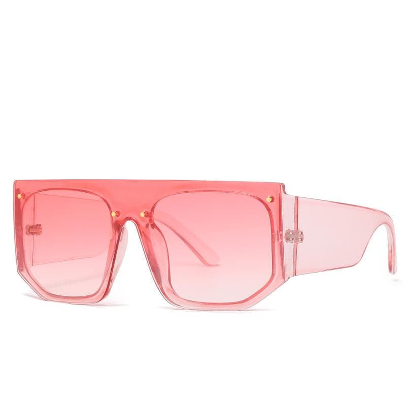 Vintage Oversized Sunglasses Women Men Luxury Designer Flat Top Big Frame Sun Glasses UV400 Travel Rivet Shades