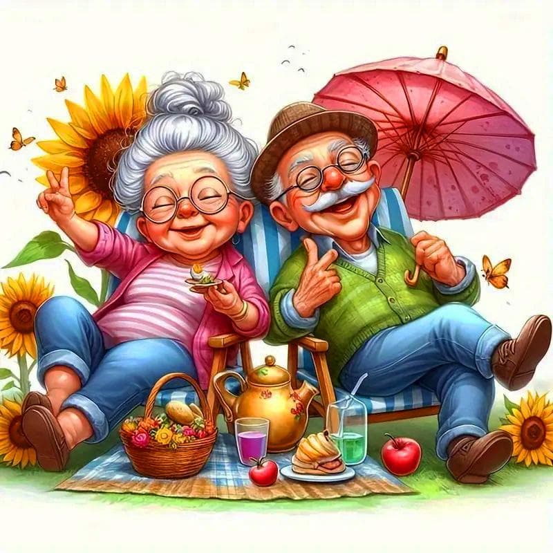 Diy Diamond Painting Grandma Portrait Full Round Square Diamond Woman Old Cartoon New Home Decoration Craft Kit Round 30x30cm