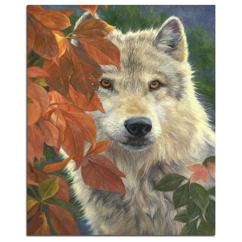 Diamonds Mosaic Wolf 5D DIY Diamond Painting Animal Full Round Wolf Diamond Embroidery 20X30CM