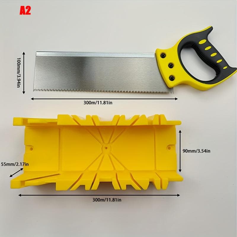 1 Set 22.5°/45°/90°/135° Multi-Angle Miter Saw Cabinet Clamp Back Saw, Multi-Functional Miter Cutting Tool, Suitable for Cutting Wooden Planks, Gypsum A2 yellow