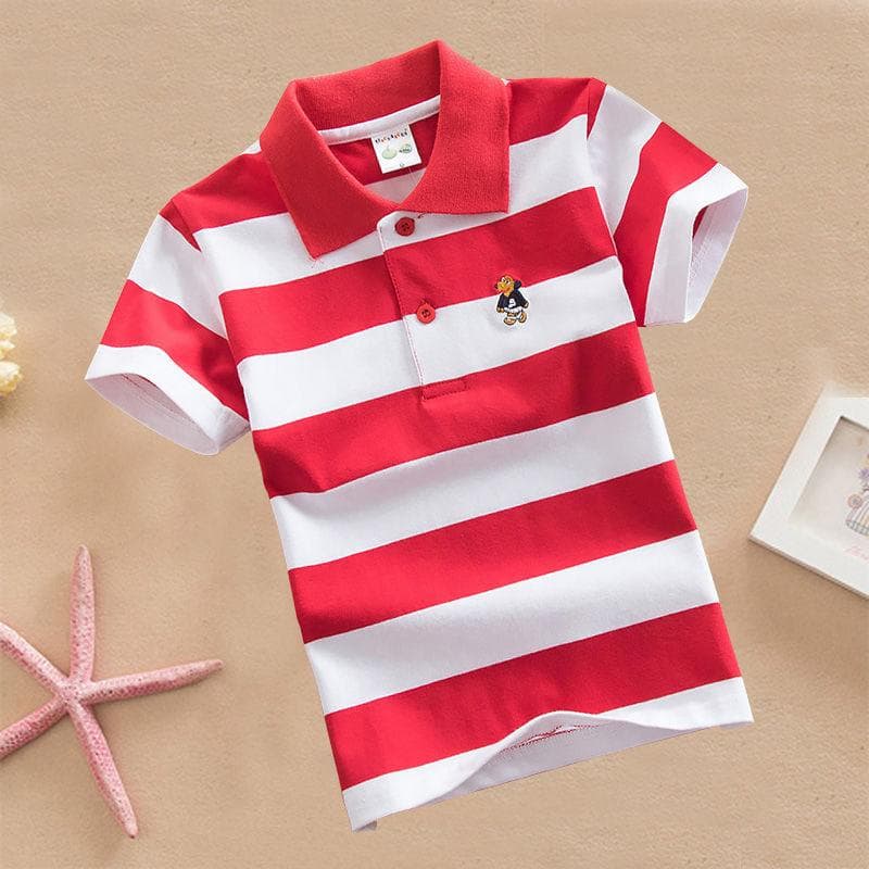 Summer Kids T-shirt Toddler Boys Tees Casual Short Sleeve Polo T Shirt Tops 14/125cm