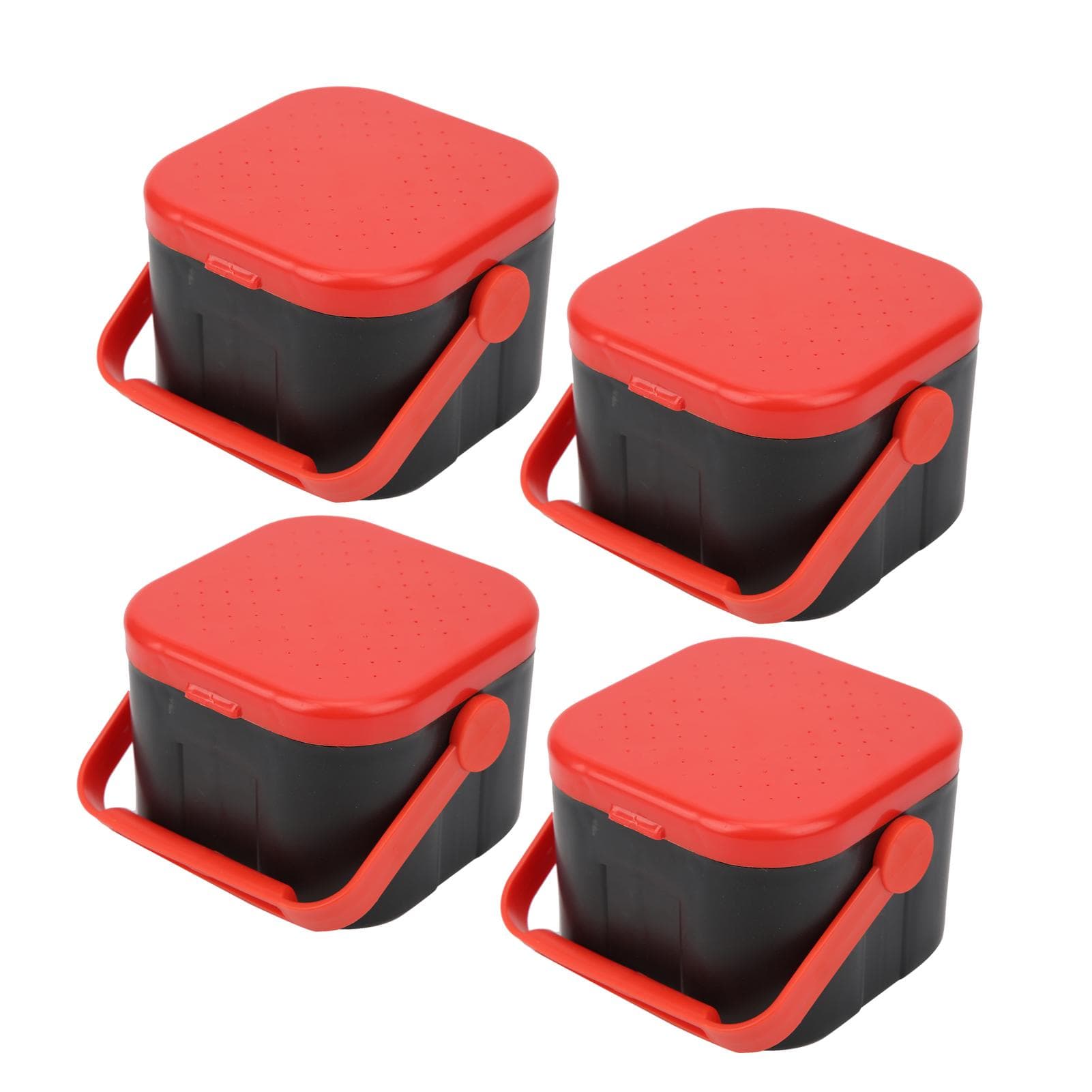 4pcs Portable Plastic Fishing Bait Holder Box Worm Earthworm Lure Storage Case with Clip