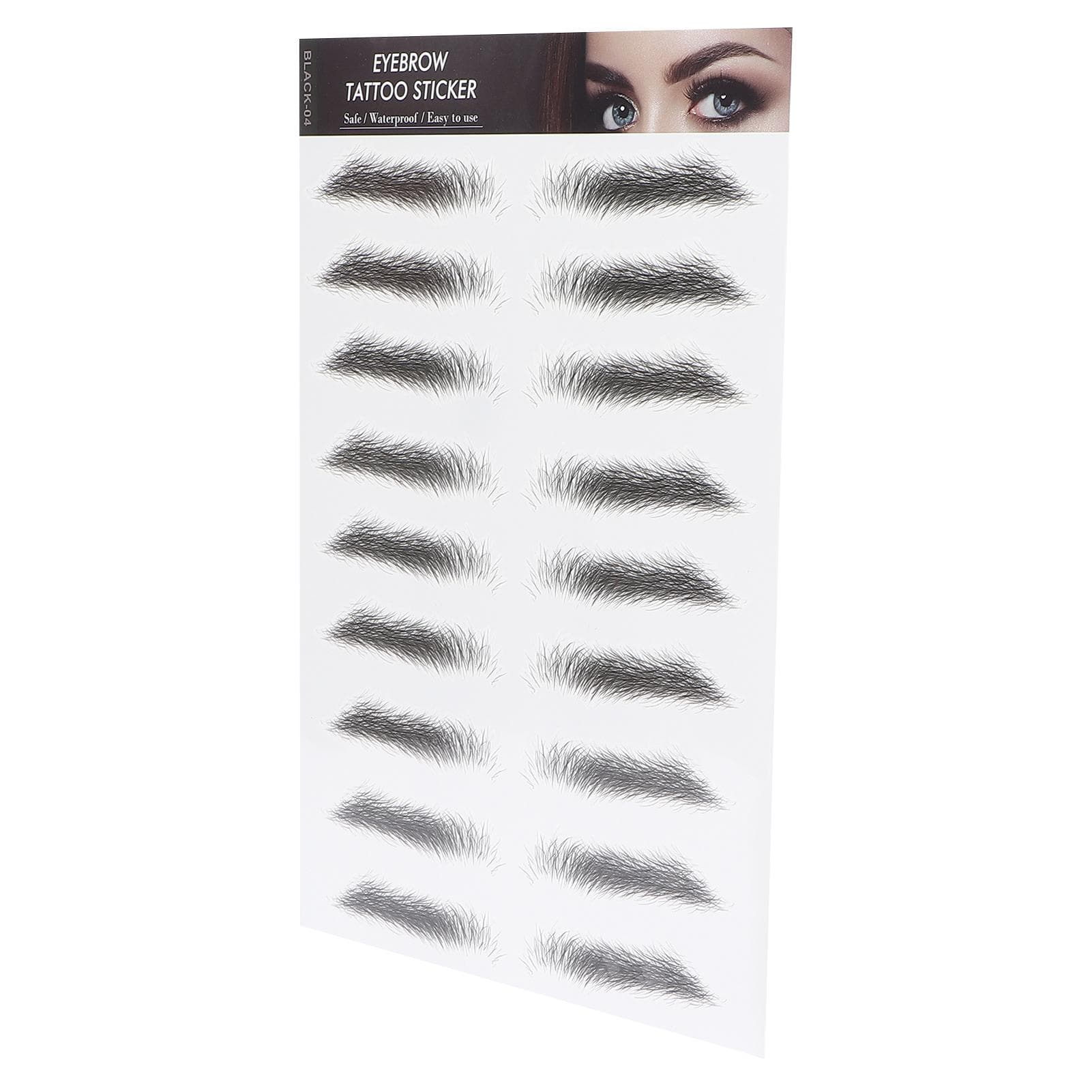 Long Lasting Eyebrow Transfers Sticker Household Portable Women Eyebrow Tattoo StickerBLACK-08