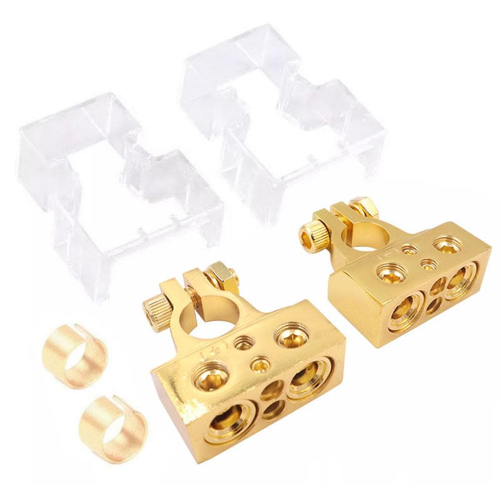 Car Battery Terminal Connectors 0/2/4/8 Gauge AWG Positive Negative Battery Terminal Clamps Car gold
