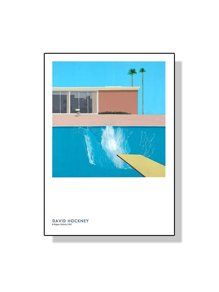 David Hockney Artwork Exhibition Poster Canvas Painting Abstract Pool Deckchairs Wall Art For Living Room Home Decoration 40x50cm No Frame