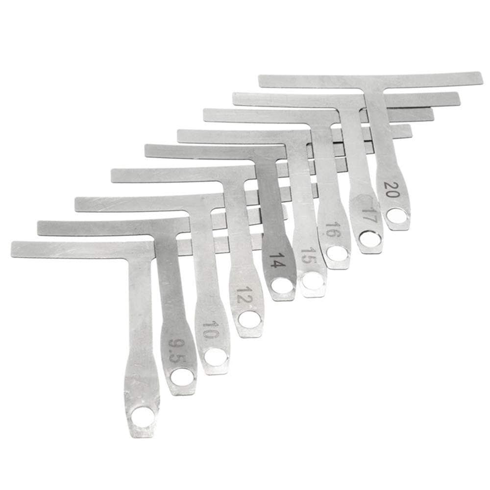 9Pcs Understring Radius Gauges Guitar Bass Strings Repair Polish T-shaped Measurement 9Pcs