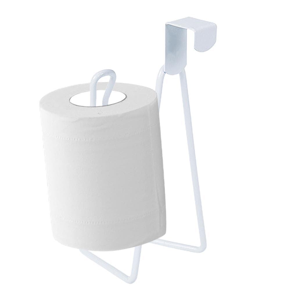 Metal Toilet Paper Holder Stand Tank Toilet Tissue Roll Paper Holder Stand for Bathroom Storage and white