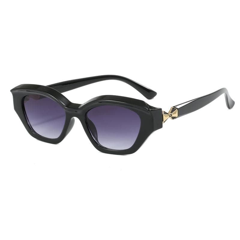 1set Vintage Cat Eye Sunglasses Women Fashion Gradient Black Shades Trendy Chic Luxury Brand Designer Sun Glasses show as picture