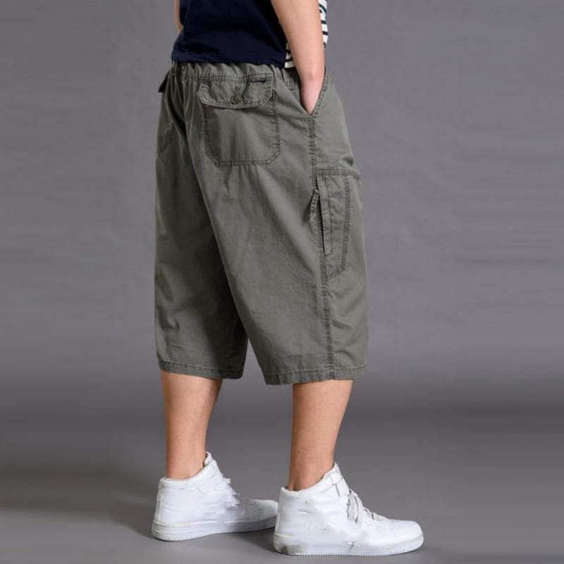 Men's Large Pocket Vintage Casual Plus Size Shorts Casual Sweatpants 5XL green