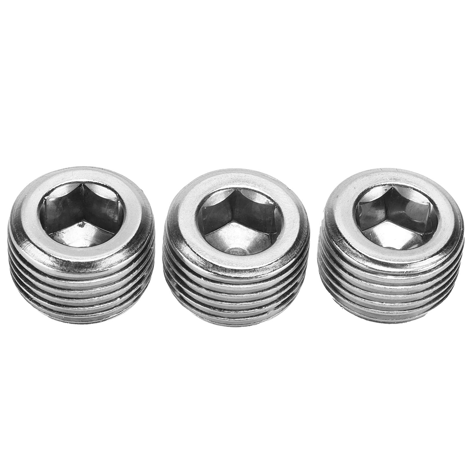 3pcs 12in NPT Pipe Plug Male Thread Fitting Internal Hex Thread Connector Car Accessories
