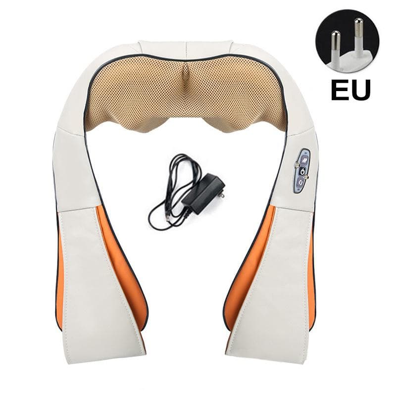 U Shape Kneading Shiatsu Infrared Heated Kneading Car/Home Massagem Cervical Back Neck Massager Shawl Device Shoulder Massager EU plug
