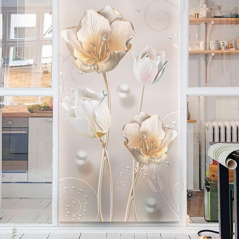 Bathroom Glass Stickers Bathroom Translucent Opaque Anti-transparent Balcony Window Blackout Glass Film Frosted Anti-peep 50x120cm