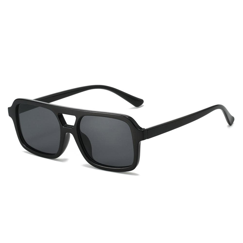 Fashion Leopard Women Sunglasses Retro Double Bridges Square Big Frame Ocean Gradient Eyewear Female As shown