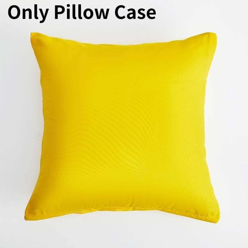 Luxurious Thick Plain Polyester Cushion Cover For Sofa And Living Room 18x18 Inches Yellow
