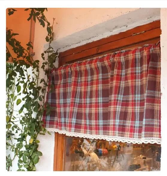 Buffalo Check Plaid Window Valances Red and Black Farmhouse Design Window Treatment Decor Curtains Rod Pocket Valances for Kitch W145XH150cm