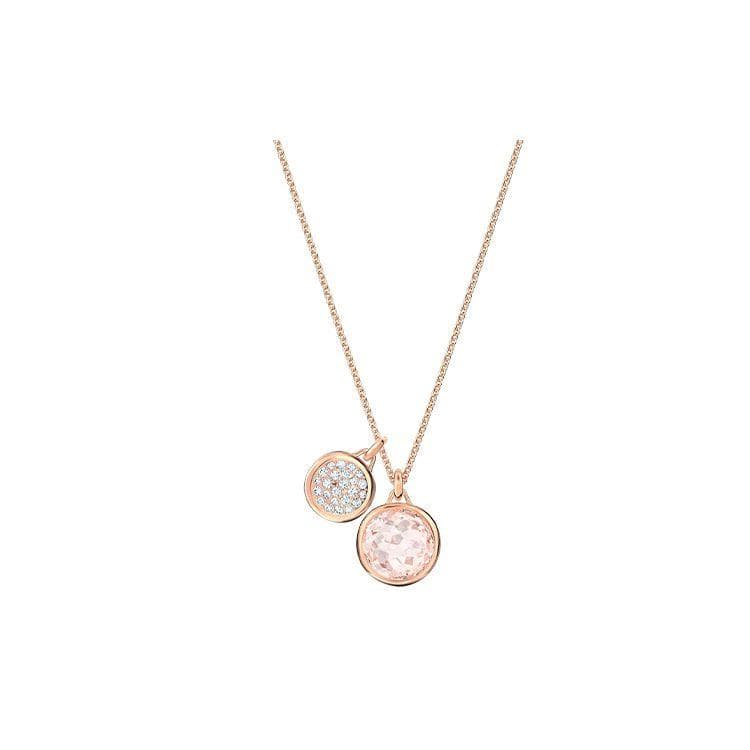 Swarovski Tahlia Double Pink Necklace With Diamonds Rose Gold Plated Women necklace 5564908 Box (Random Color)