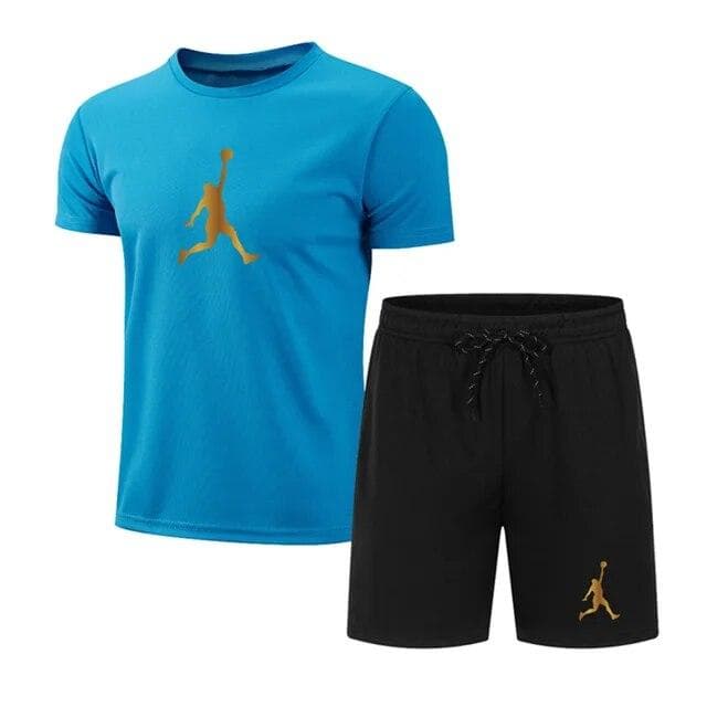 Summer Popular Men's T-shirt+shorts Suit Men Sports Suit Printing Casual Fashion Short-sleeved T-shirt Set Men Joggers Suit Set M