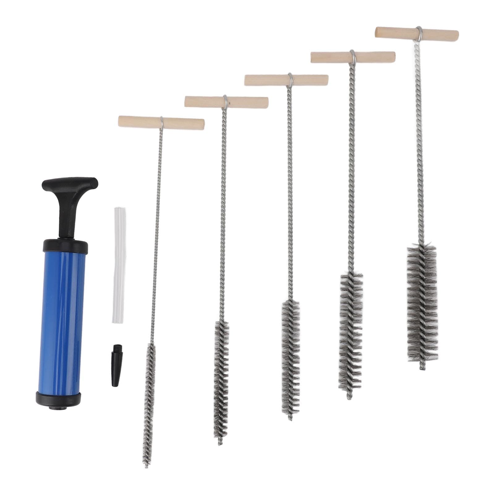 Pipe Cleaning Brush Set 8mm 12mm 16mm 20mm 25mm with Blower Drill Hole Cleaning Brush for Tube