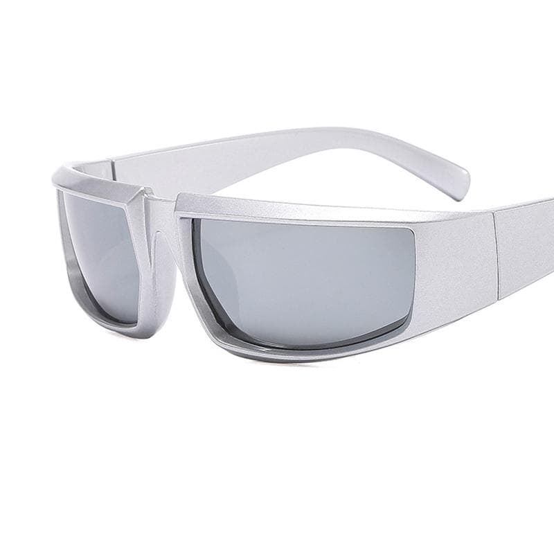 Y2K Sports Sunglasses Women Punk Goggle Designer Sun Glasses Men Silver Shades UV400 Eyewear Oculos De Sol As Picture
