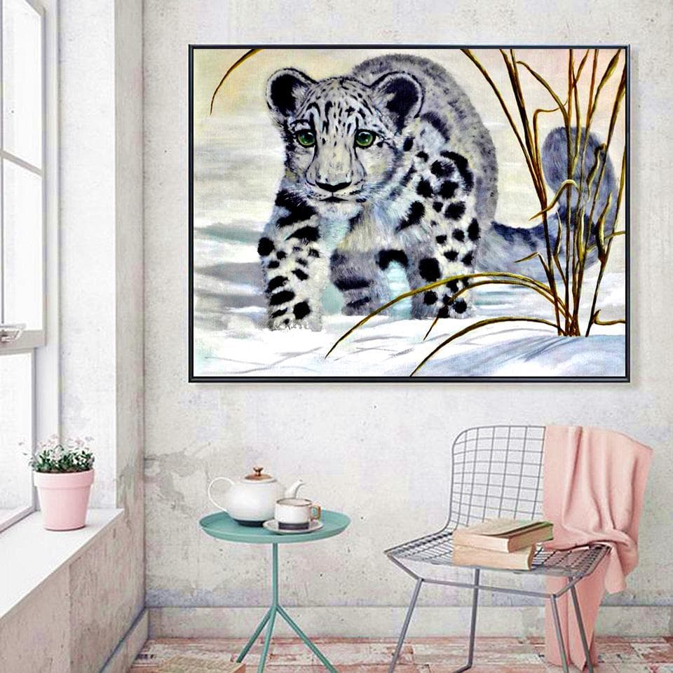 Diamond Embroidery Animals Picture Rhinestones Full Display Diamond Painting Leopard Cross Stitch 20X30CM
