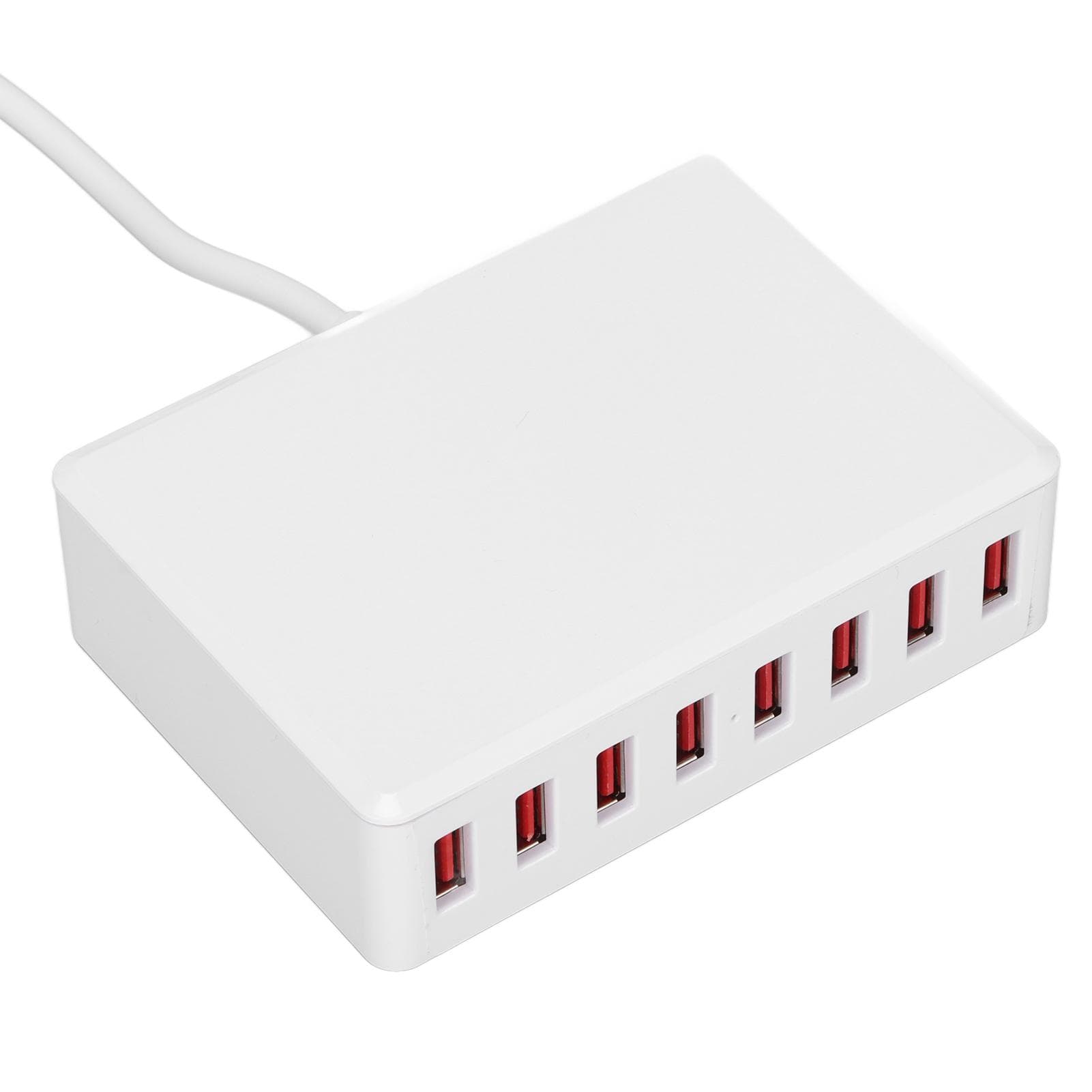 2.4A 50W 8 Ports USB Charger Portable USB Desktop Smart Charging Station for Phones Tablets Prise UK Plug