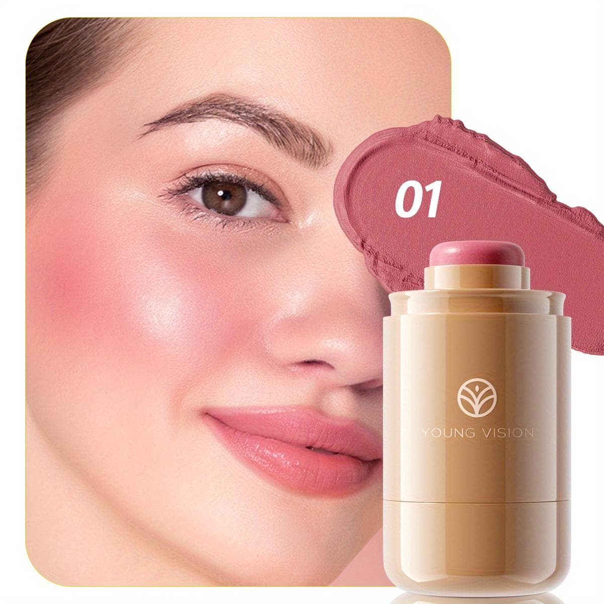 6 Colors Matte Finish Natural Blush Stick Waterproof Lip And Cheek Dual-use Ceamy Texture Blush Blusher
