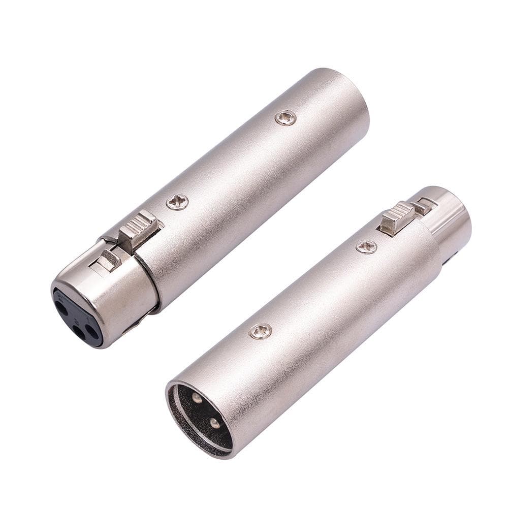 2pcs XLR Adapter XLR Male To Female Adapter XLR Female to Male Microphone Audio Converter Zinc silver