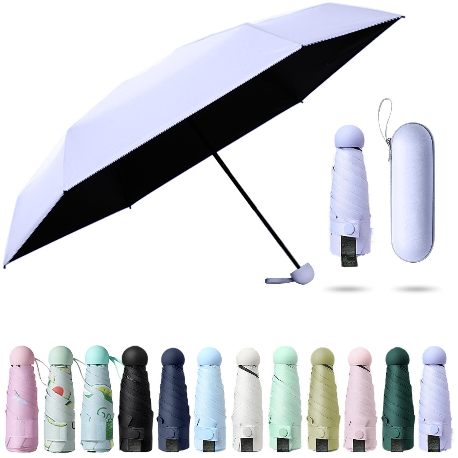 Sun Umbrella Folded Ultra-light Six-bone With Box Sun Protection UV Protection Sun Shade Sunshine light purple