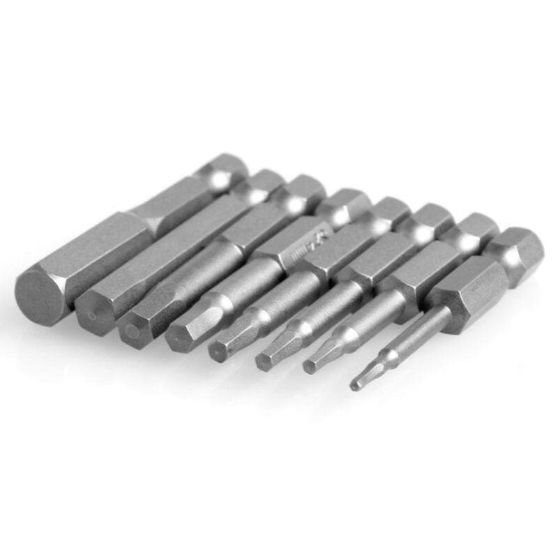 8pc 1/4 Hex Key Allen Bit Quick Change Magnetic Handle Driver Steel Power Drill