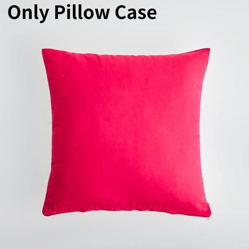 Luxurious Thick Plain Polyester Cushion Cover For Sofa And Living Room 18x18 Inches Rose Red