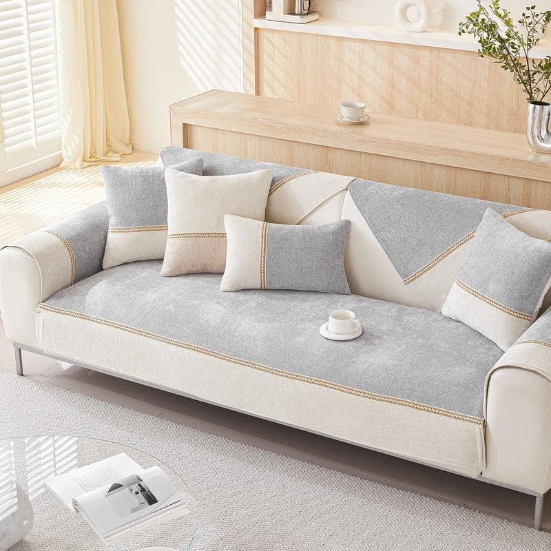 Spliced Four Season Chenille Sofa Covers Split Antiskid Couch Cushion Sectional Sofa Slipcovers Mat Protector Living Room Carpet 70x70cm 1pcs