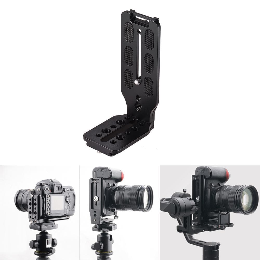 L Shape QR Quick Release Plate Vertical Shooting Bracket Aluminum Alloy with 1/4 Inch Screw